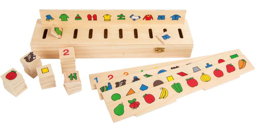 Small foot company Bildersortierbox BEIGE HOLZ Kinder