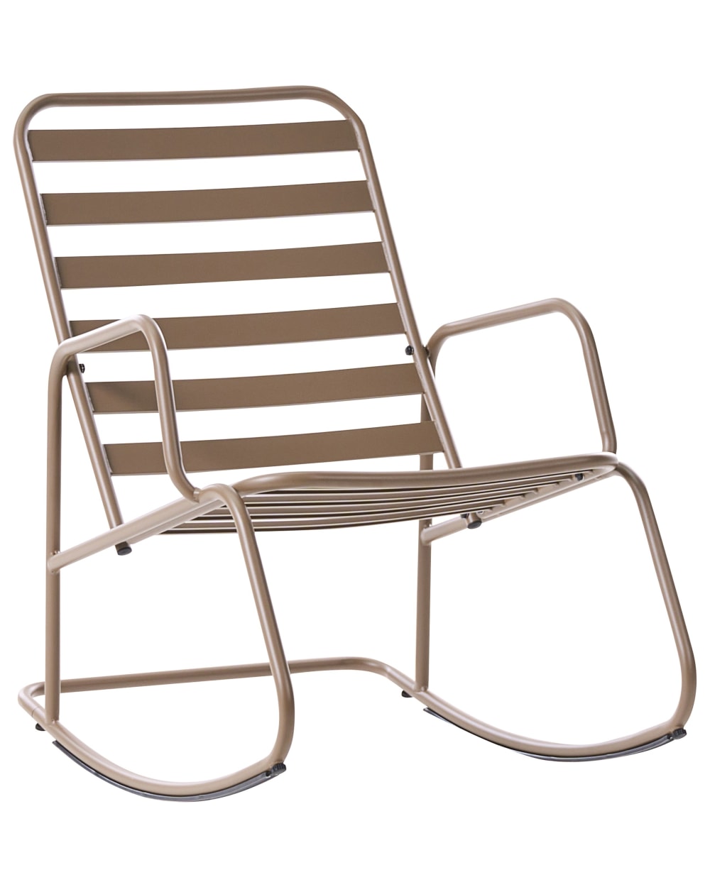 Fauteuil à bascule d'extérieur métal taupe