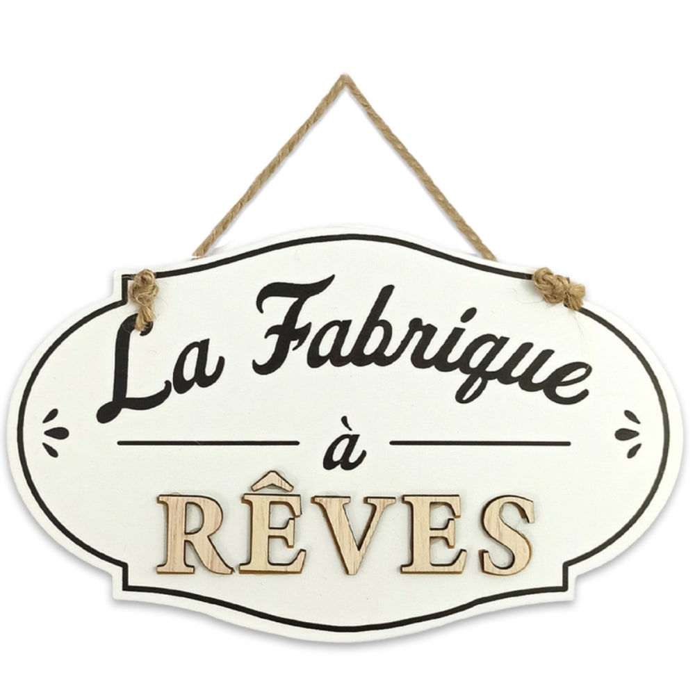 Plaque à suspendre en bois la fabrique à rêves