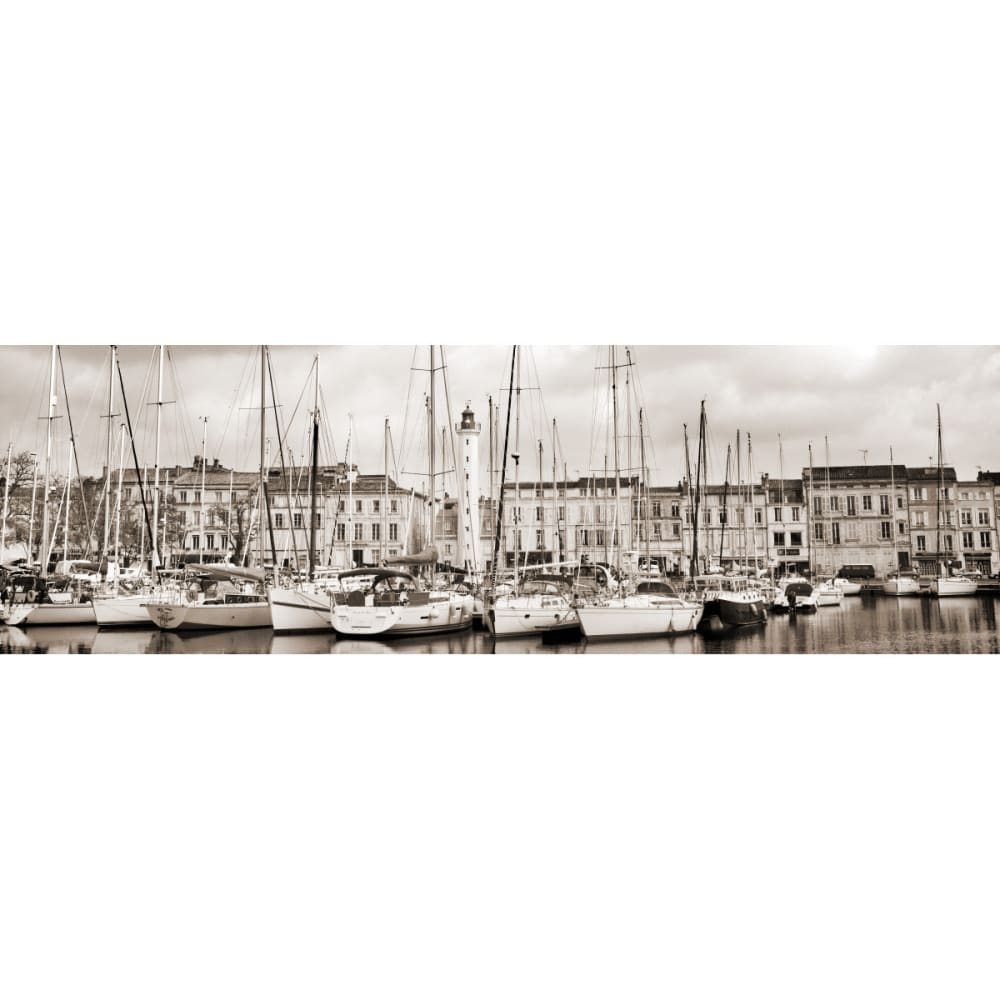 Tableau sur toile la rochelle n&b 45x135