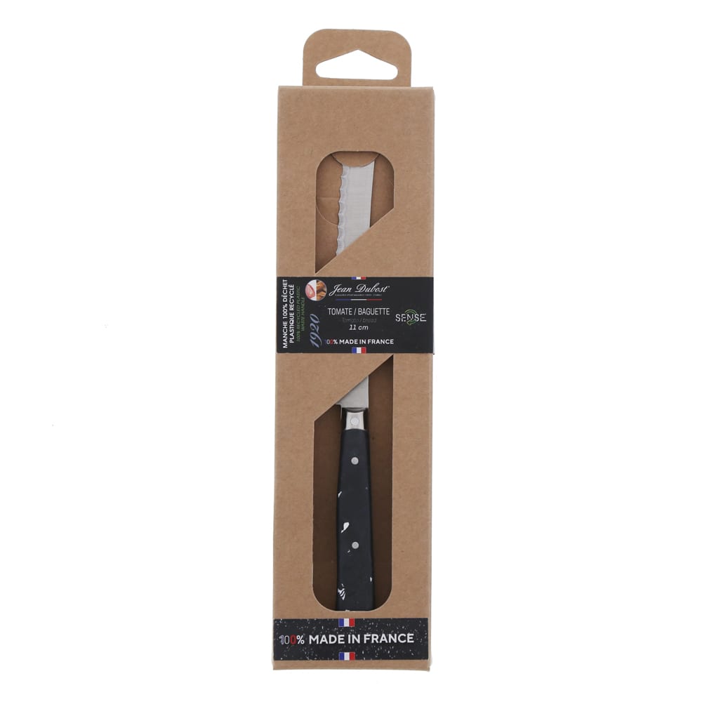 Couteau à tomates 11 cm noir en plastique