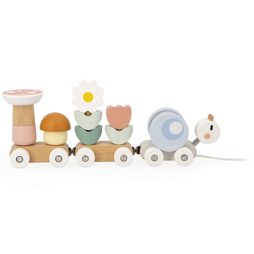 Janod Nachziehspielzeug Sweet Cocoon Zug BEIGE HOLZ Baby