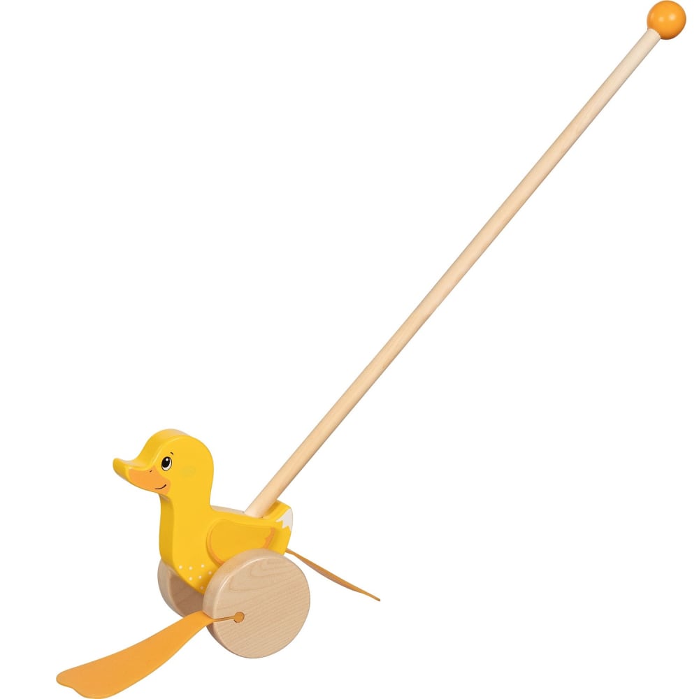 Goki Schiebetier Ente Ellie GELB HOLZ Baby
