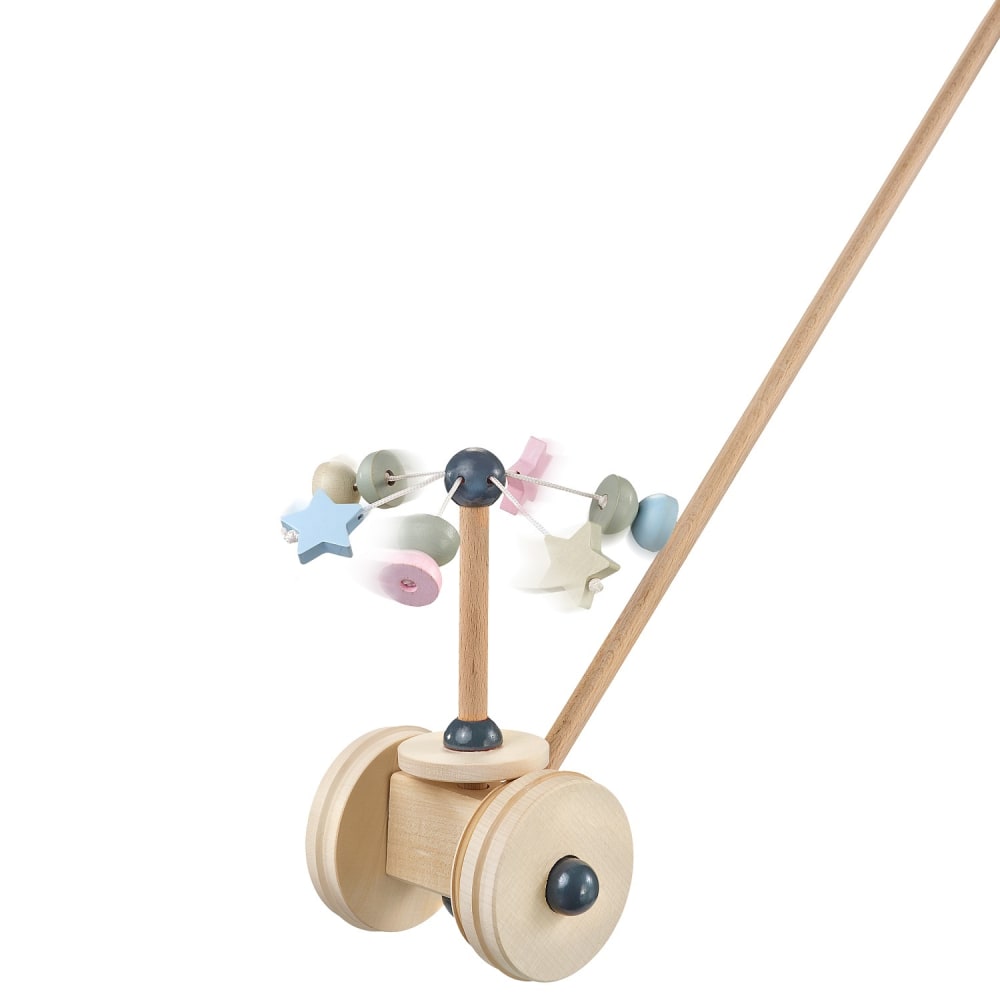 Selecta Sternchenkarusell zum Schieben BEIGE HOLZ Baby