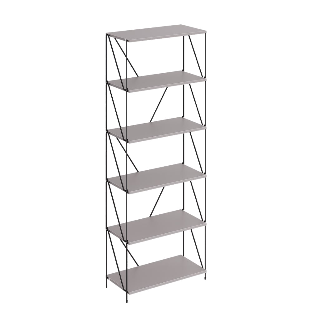 Vicco Bücherregal Greige/Schwarz 60x166.5cm style modern Grau Spanplatte