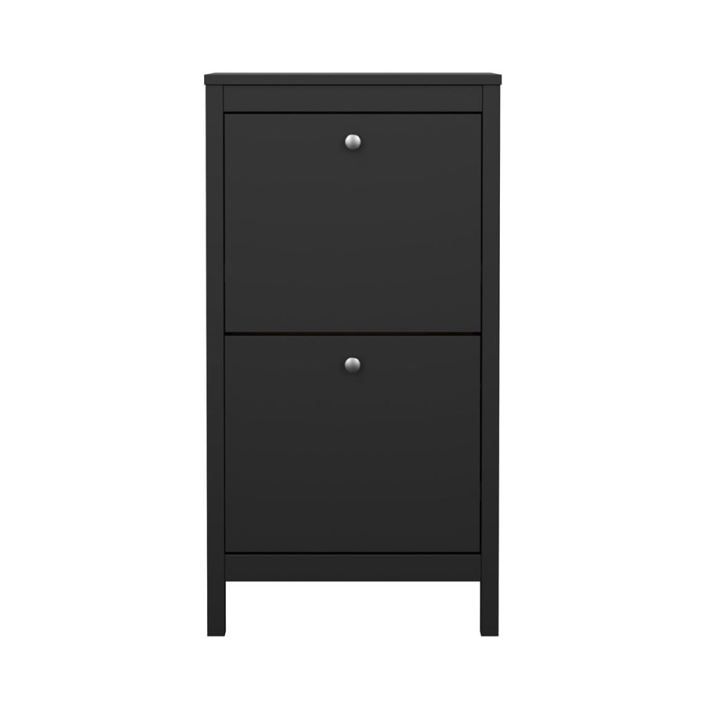 Schuhregal mit 2 Klapptüren H102,9 cm - Schwarz - Maisons Du