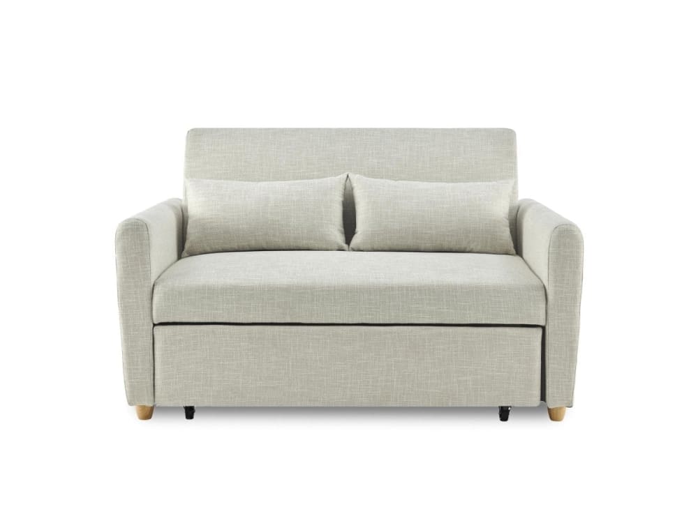 Canapé convertible 3 places en tissu beige