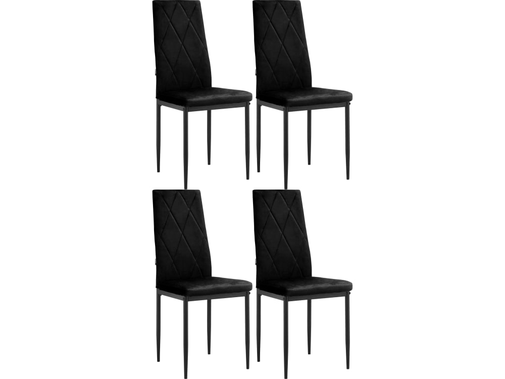 Chaise de salle à manger 4 Pack Noir