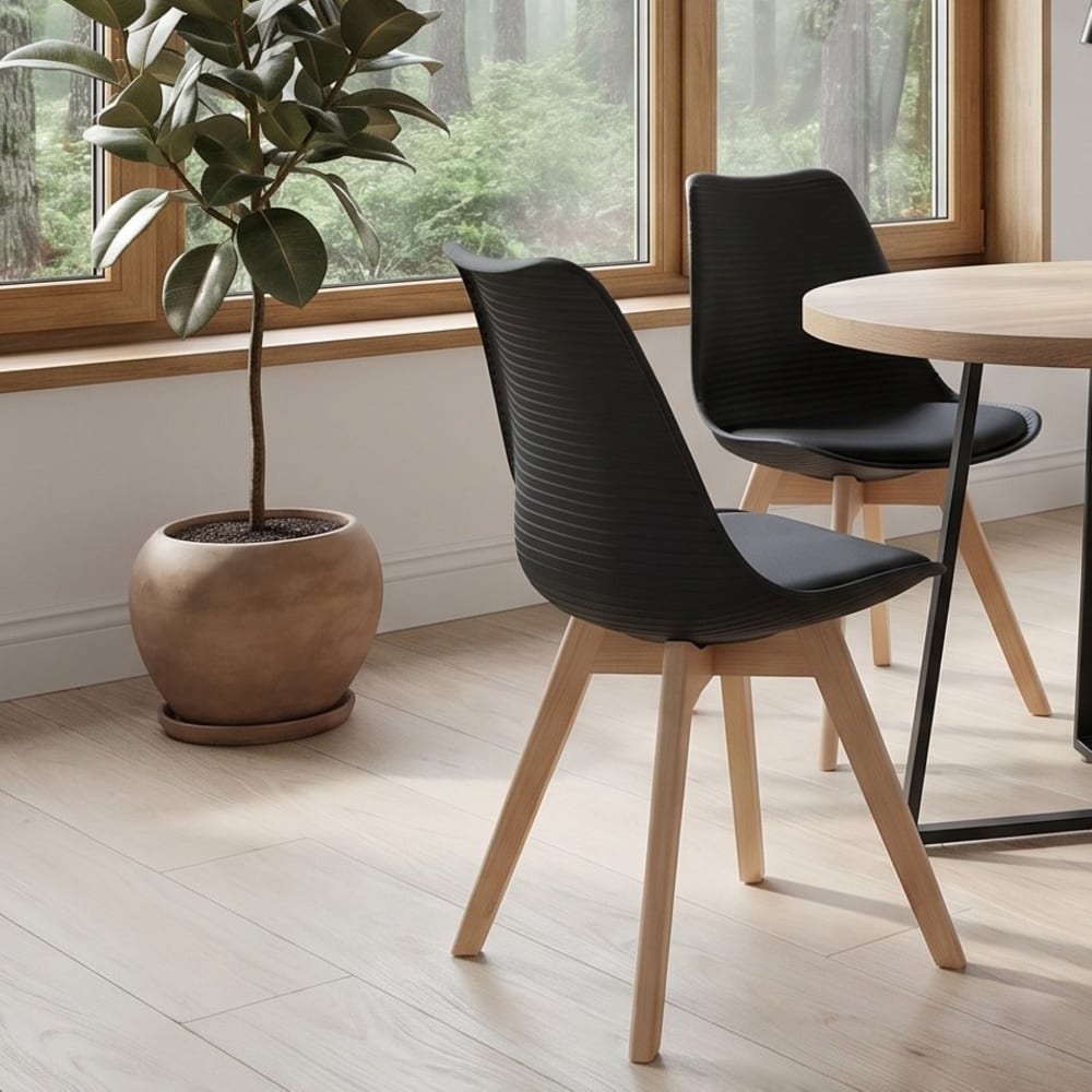 Esszimmerstuhl 2er Pack Schwarz - Maisons Du Monde