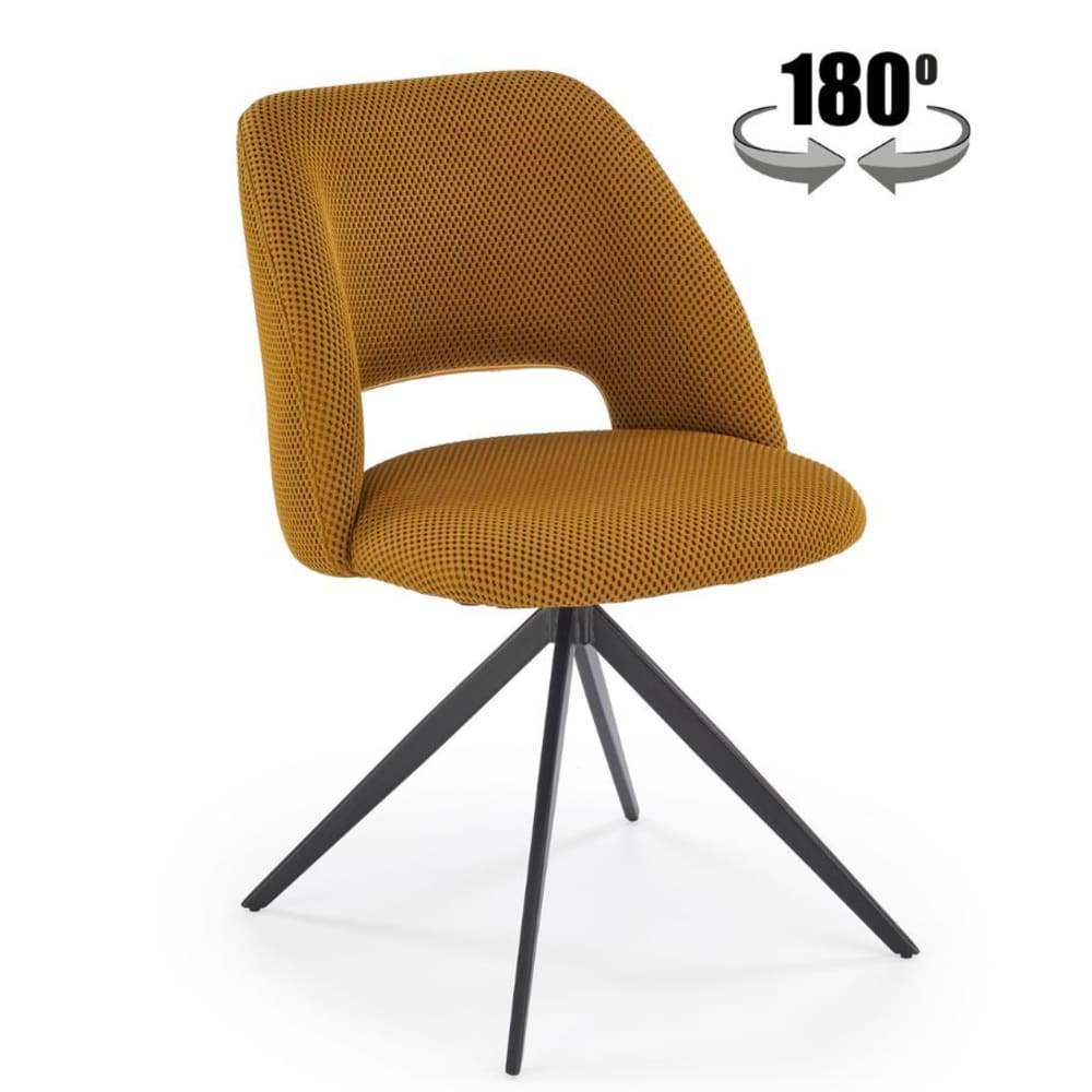 Chaise design jaune pivotante a 180°