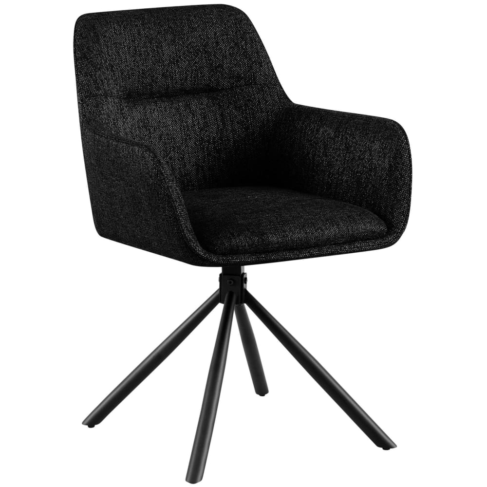 Esszimmerstuhl drehbar aus Stoff schwarz - Maisons Du Monde