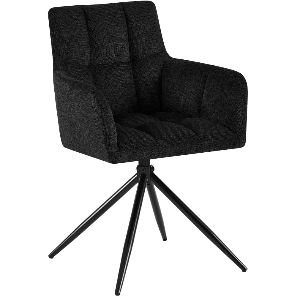 Esszimmerstuhl drehbar aus Stoff schwarz - Maisons Du Monde