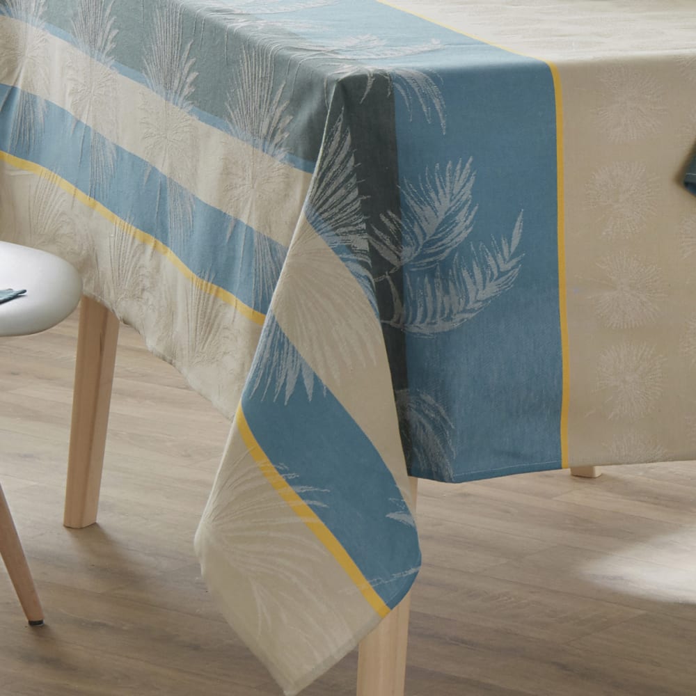 Rechteckige Tischdecke im tropischen Stil mit beschichtetem -