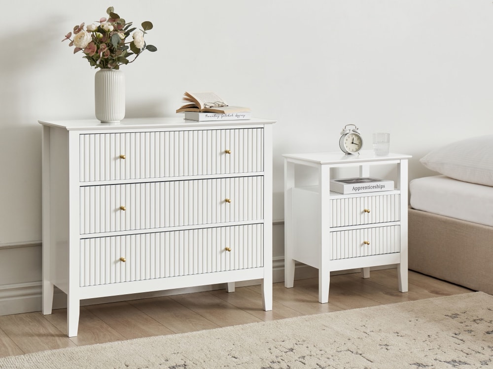 Commode à 3 tiroirs blanc