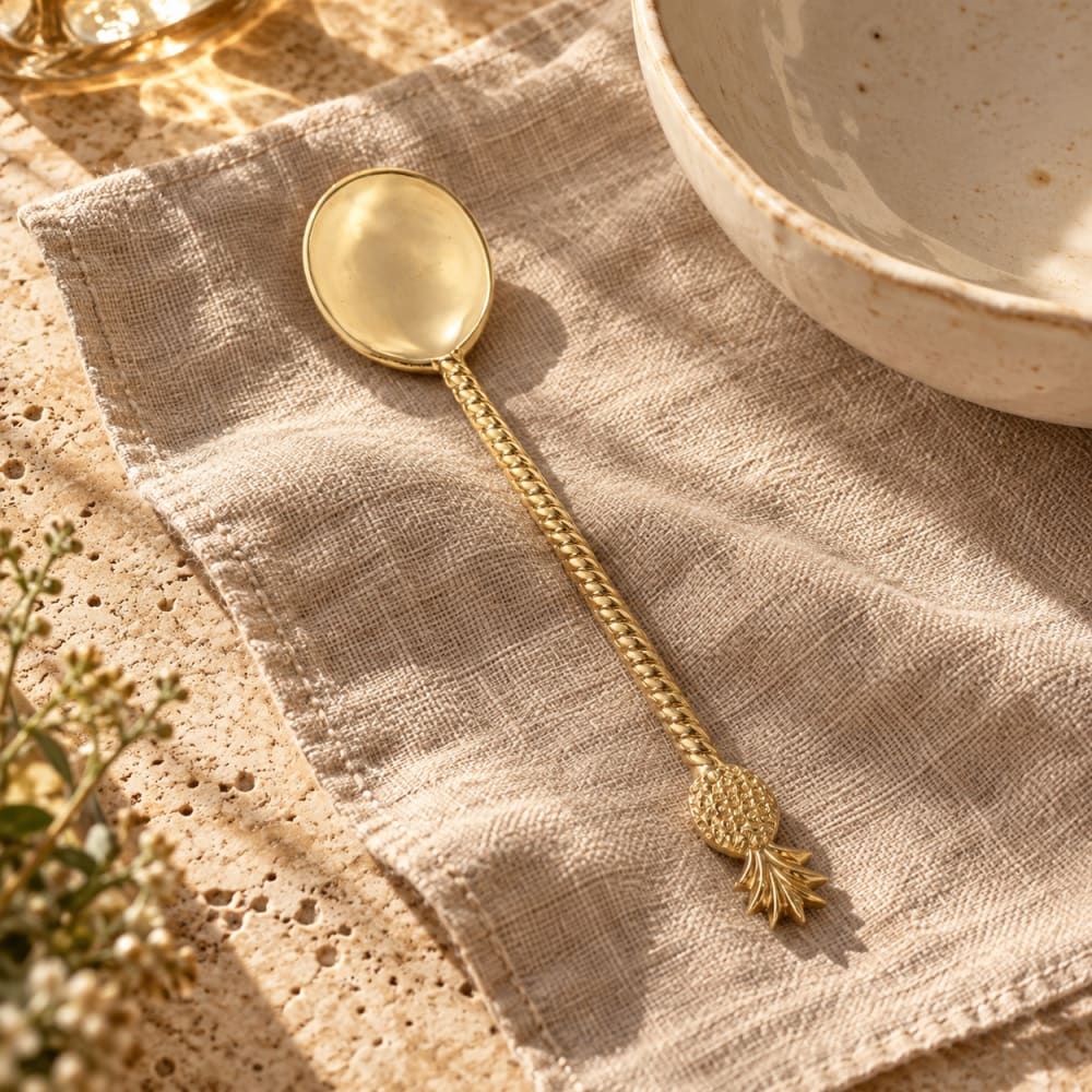 Bazar Bizar Salatlöffel aus messing in gold, 26x6x1cm style seaside - Metall