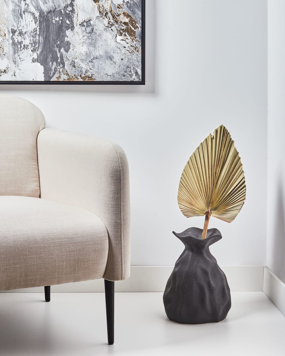 Blumenvase aus Keramik 31cm, schwarz - Maisons Du Monde