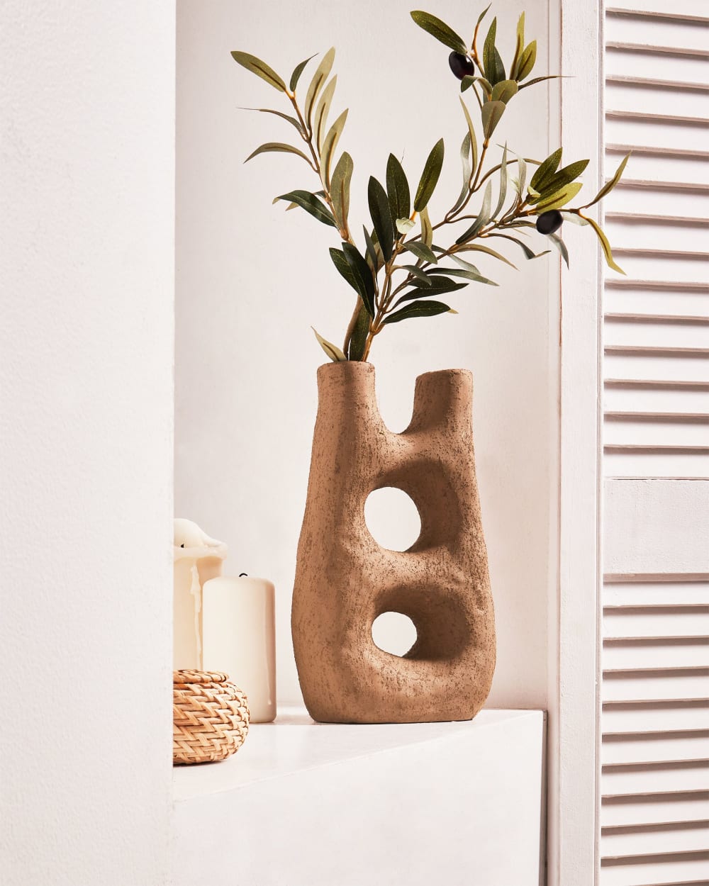 Blumenvase aus Keramik 27cm, braun - Maisons Du Monde