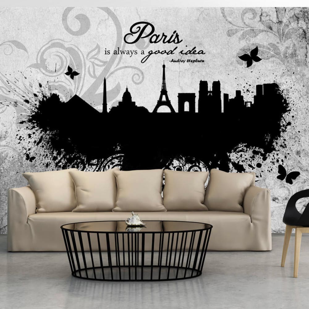 Papier peint paris est toujours une bonne idée en n&b 350 x 245 cm — vue 3