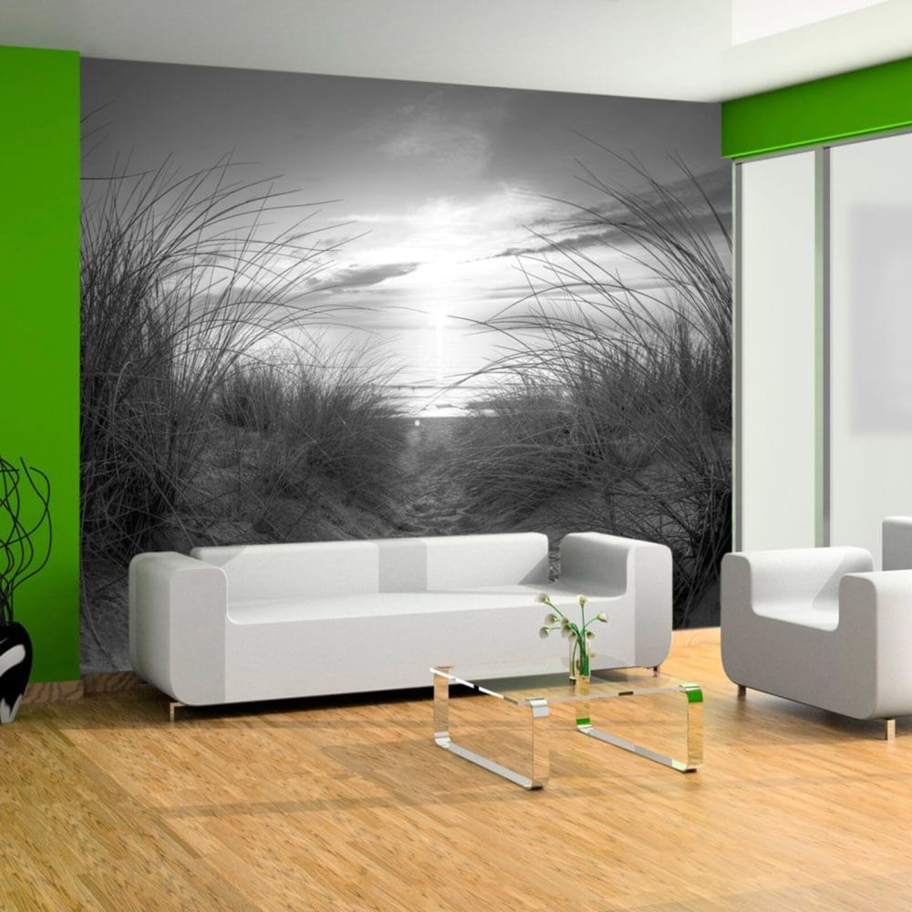 Papier peint plage en n&b 300 x 210 cm — vue 3