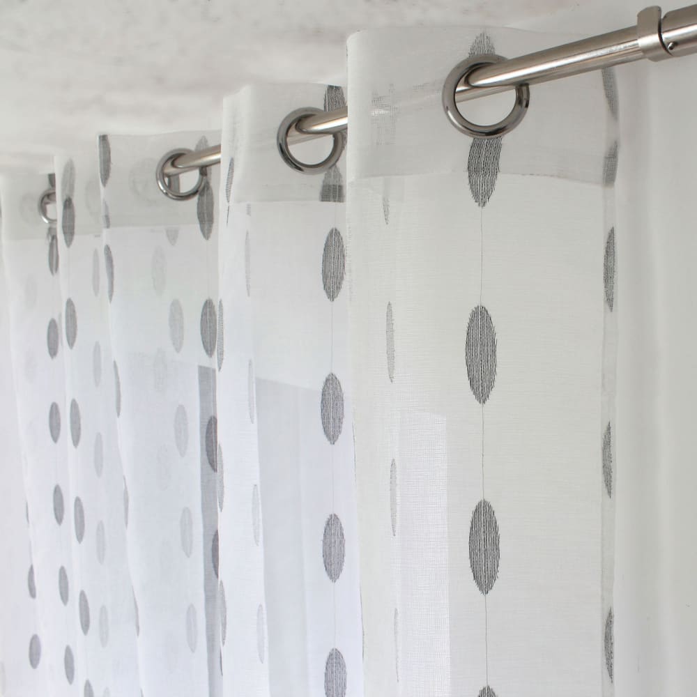 Jacquard-Voile mit ovalen Punkten und Metallösen - Maisons Du