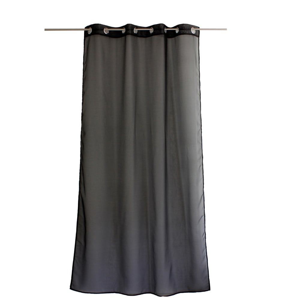 Home Maison Einfarbiges Vorhang mit Ösen style modern Schwarz Pes - Polyester