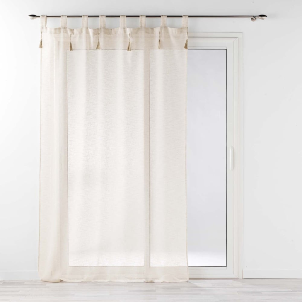 Vorhang mit Pompons in Leinenoptik - Maisons Du Monde