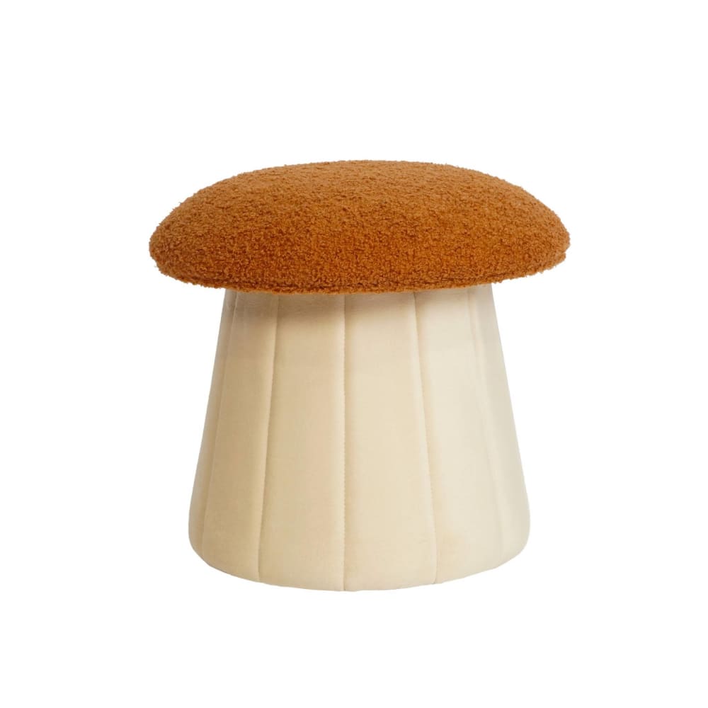 Pouf champignon enfant avec rangement teddy et velours