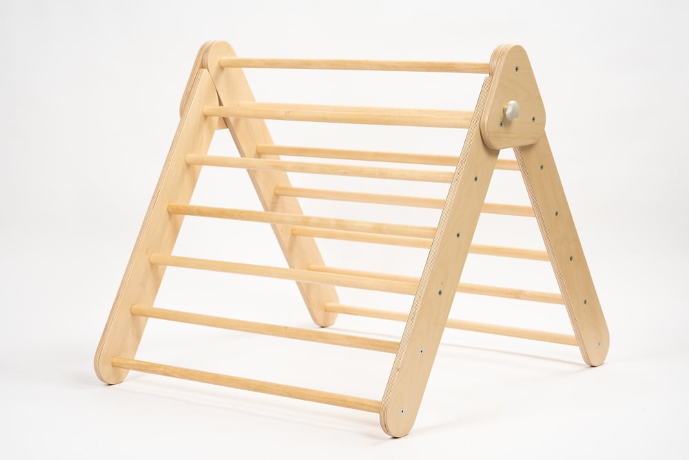 Leg&go Set Pikler-Dreieck und Sprossenwand aus Sperrholz Beige