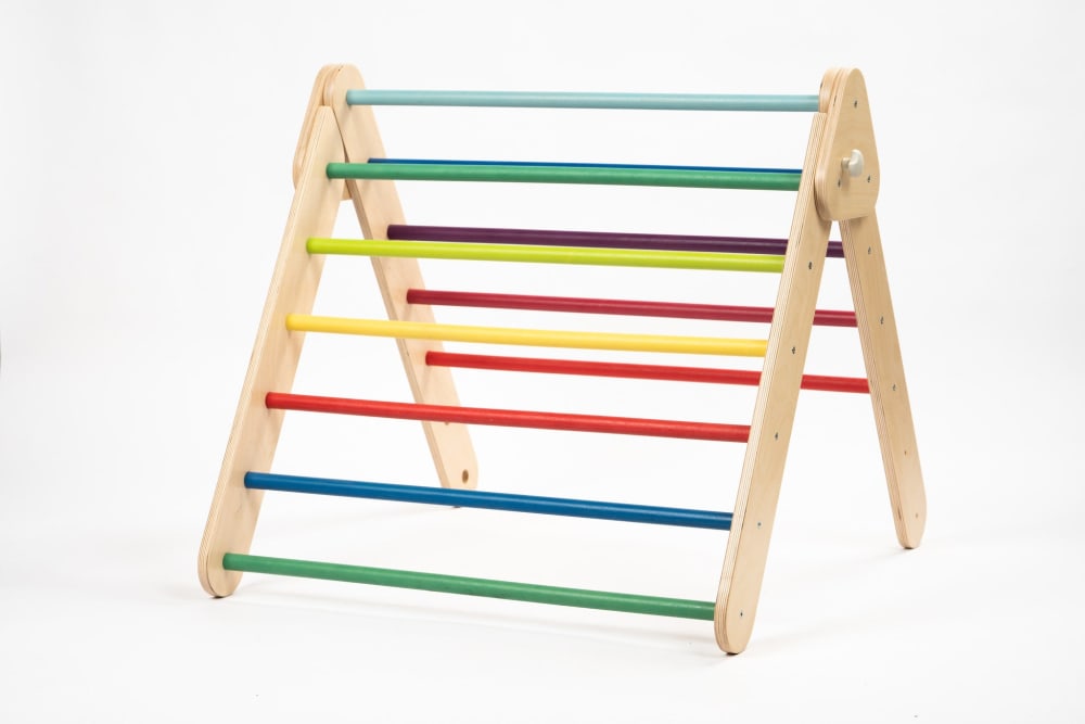 Leg&go Set Pikler-Dreieck und Sprossenwand aus Sperrholz Mehrfarbig