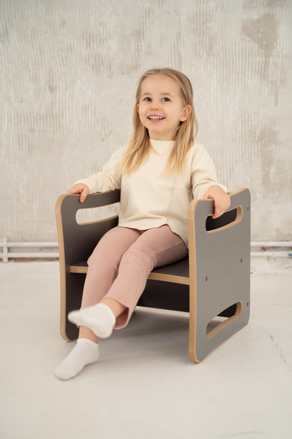 Tisch und Stuhl 2-in-1 für Kinder aus Holz - Maisons Du Monde