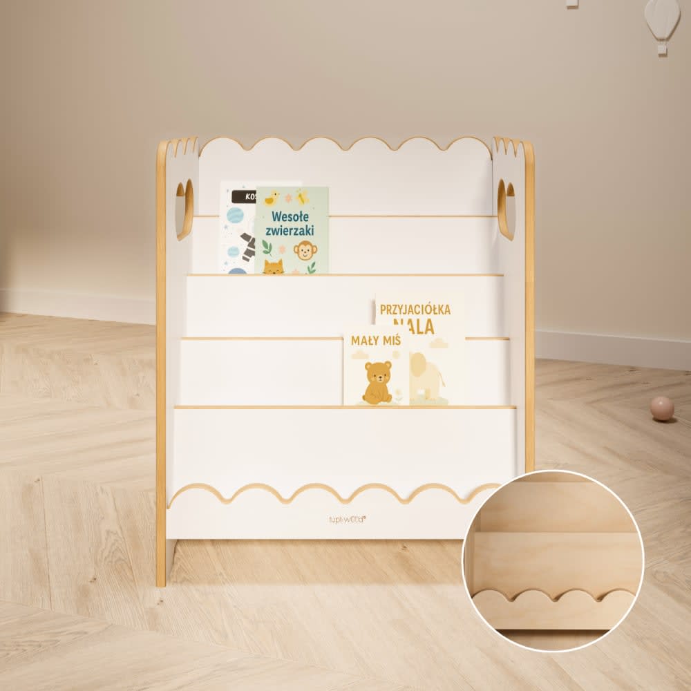 Bibliothèque montessori mini pour enfant en bois blanc (Tupti.wood) - Image 1