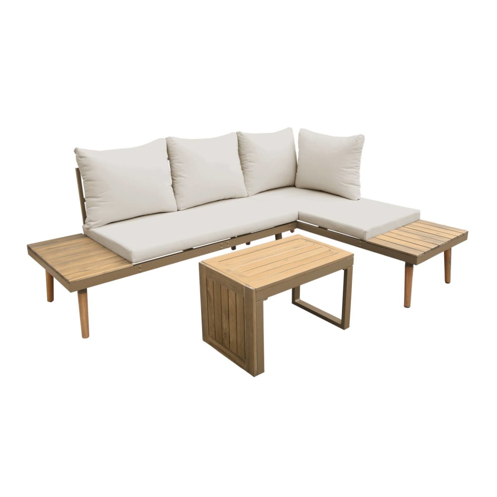 Salon de jardin modulable - places beige