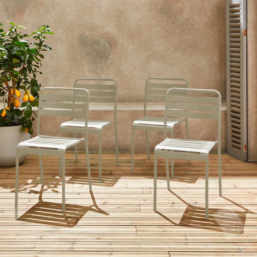 4er-Set Gartenstühle, beige - Maisons Du Monde