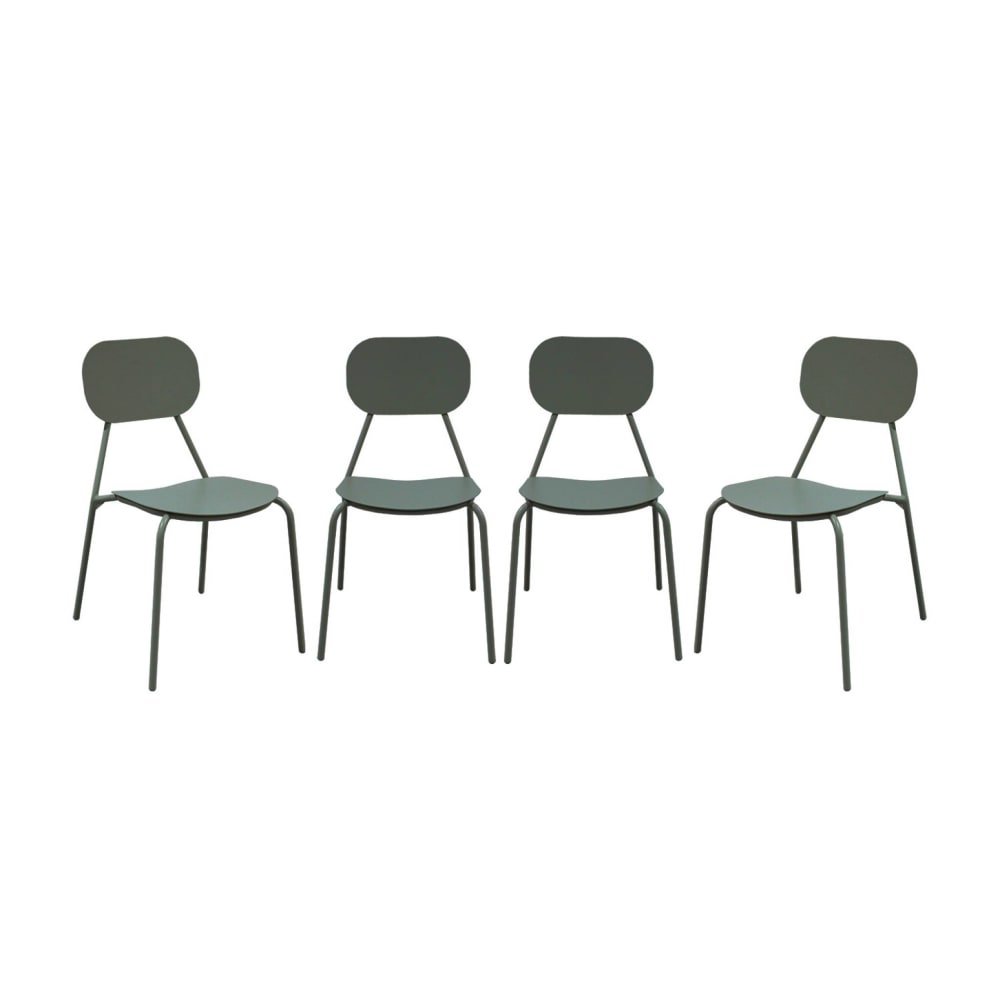 Lot 4 chaises jardin - kaki