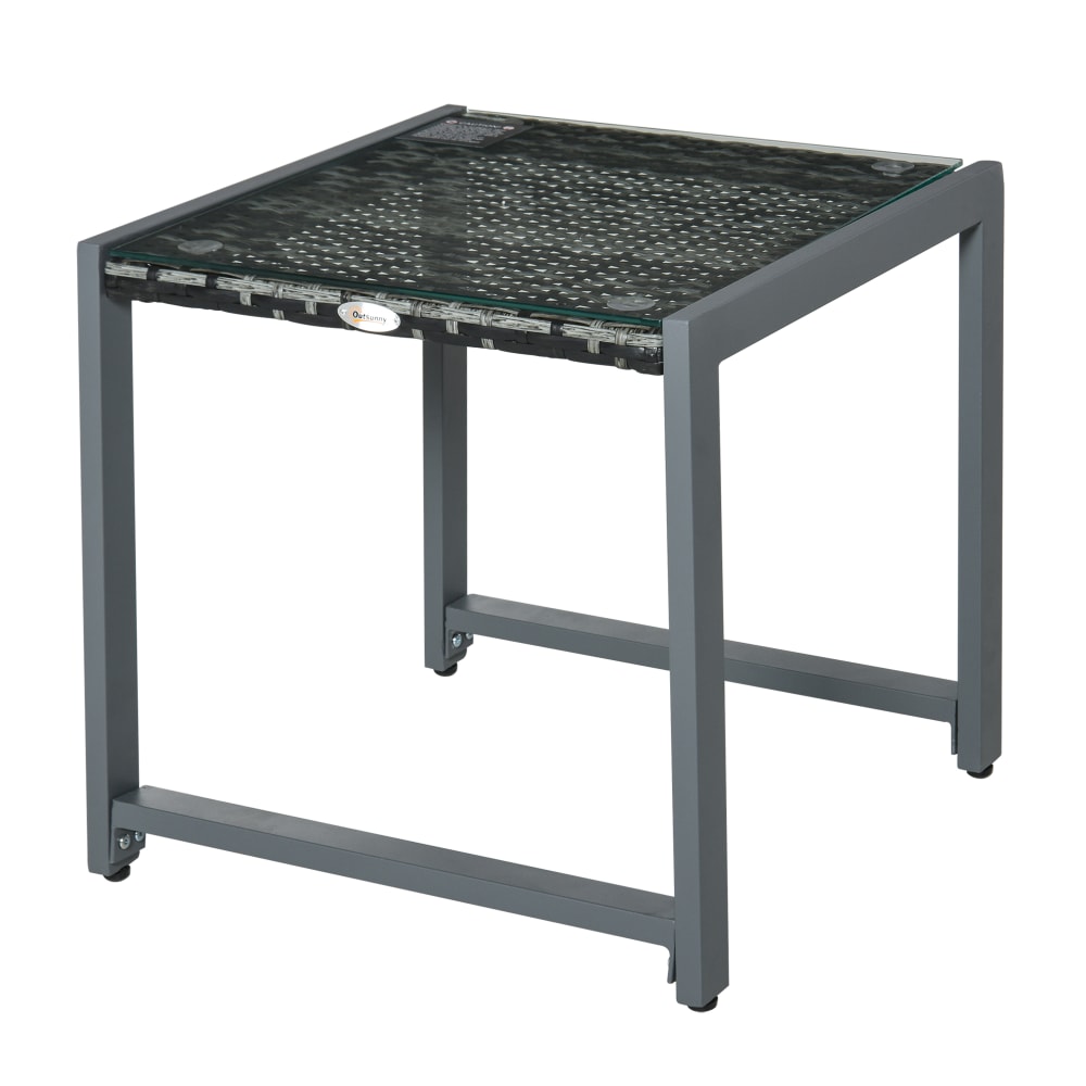 table de jardin en polyrotin - gris