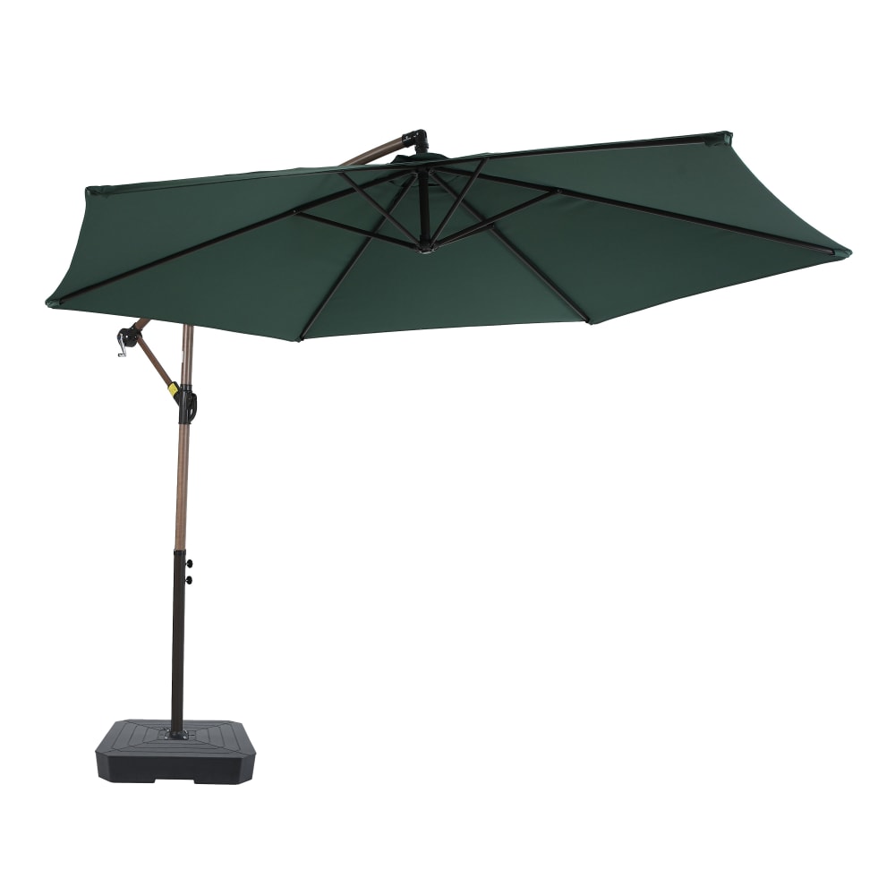 Parasol rond, vert, pied inclus, inclinable, Ø 300 cm
