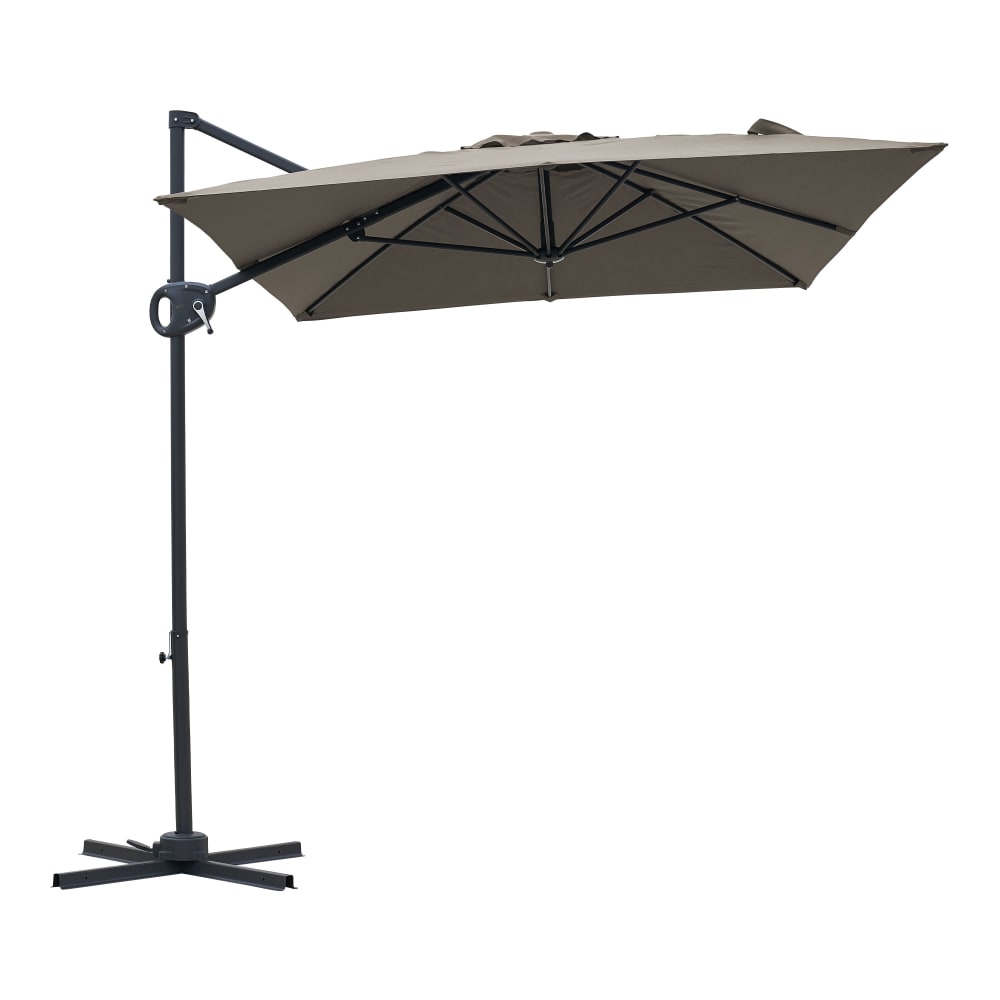 Parasol déporté, anthracite/taupe, indice UPF 30+, 200 x 300 cm