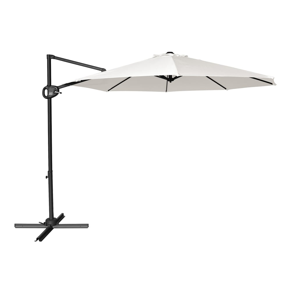 Parasol déporté rond, anthracite/beige, indice UPF 30+, Ø 300 cm