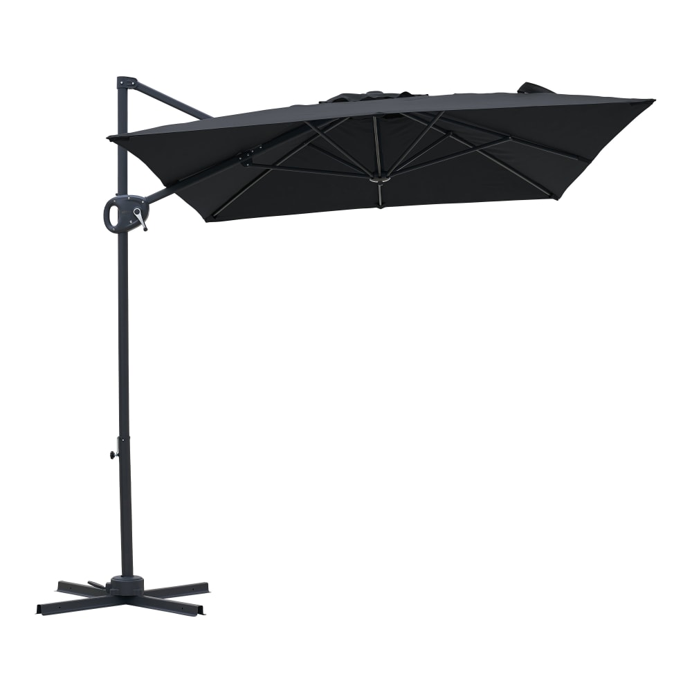 Parasol déporté, anthracite/gris, indice UPF 30+, 200 x 300 cm
