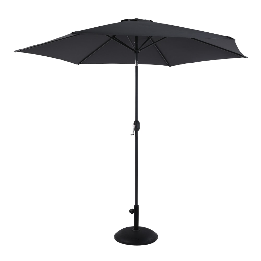 Parasol à mât central, pied incl. anthracite/gris, acier, Ø 300 cm