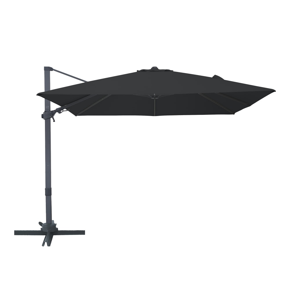Parasol déporté carré, anthracite/gris, aluminium, 300 x 300 cm