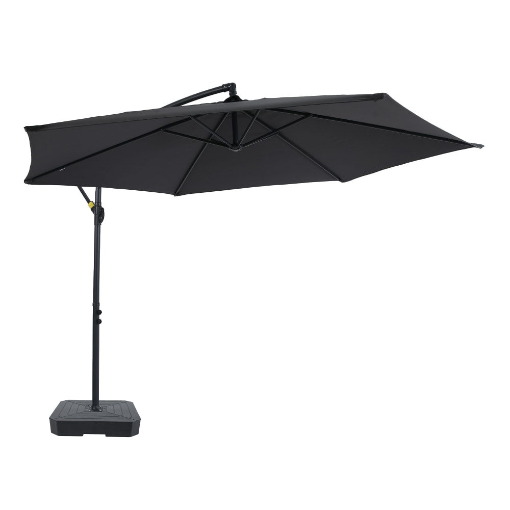 Parasol rond, gris, pied inclus, inclinable, Ø 300 cm
