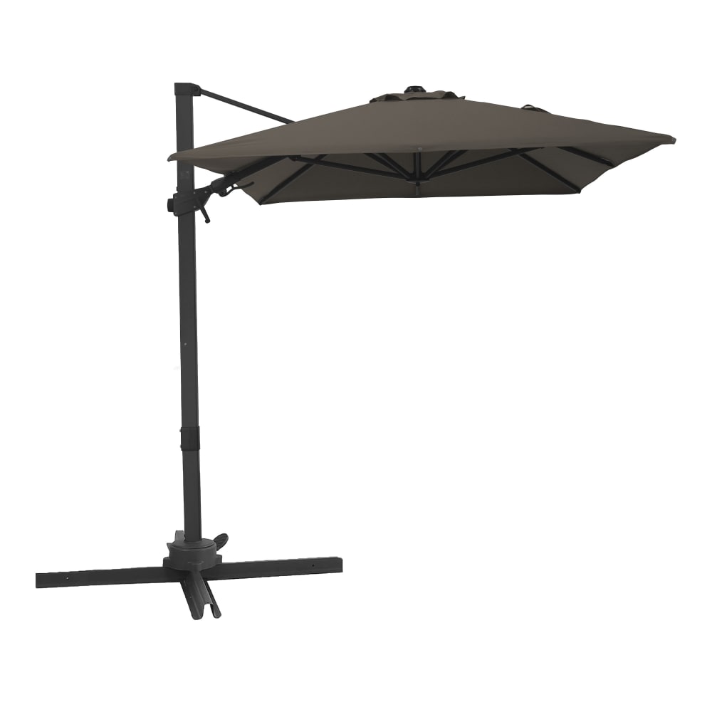 Parasol déporté rectangulaire, anthracite/taupe, aluminium, 200x300 cm