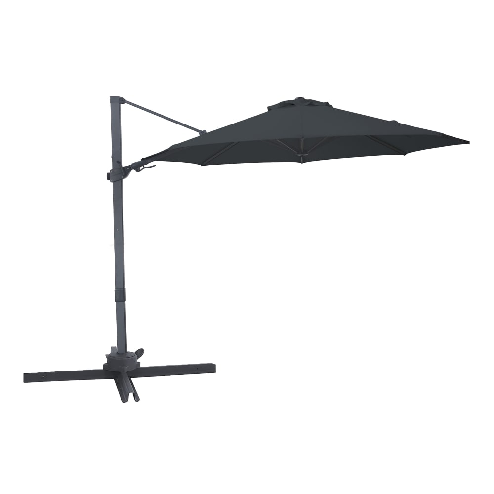 Parasol déporté rond, anthracite/gris, aluminium, Ø 300 cm