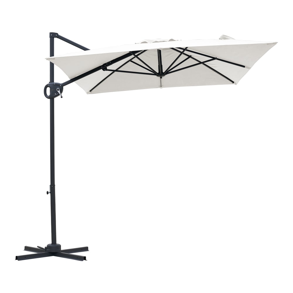 Parasol déporté, anthracite/beige, indice UPF 30+, 200 x 300 cm