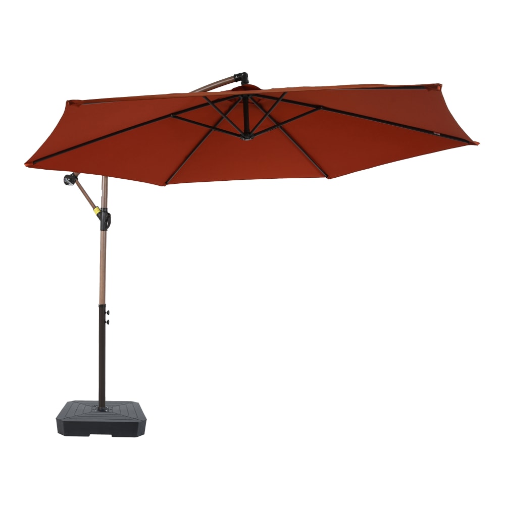 Parasol rond, terracotta, pied inclus, inclinable, Ø 300 cm