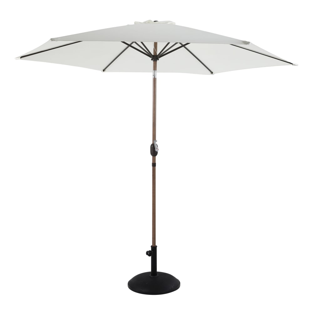 Parasol à mât central, pied incl. beige, acier, Ø 300 cm