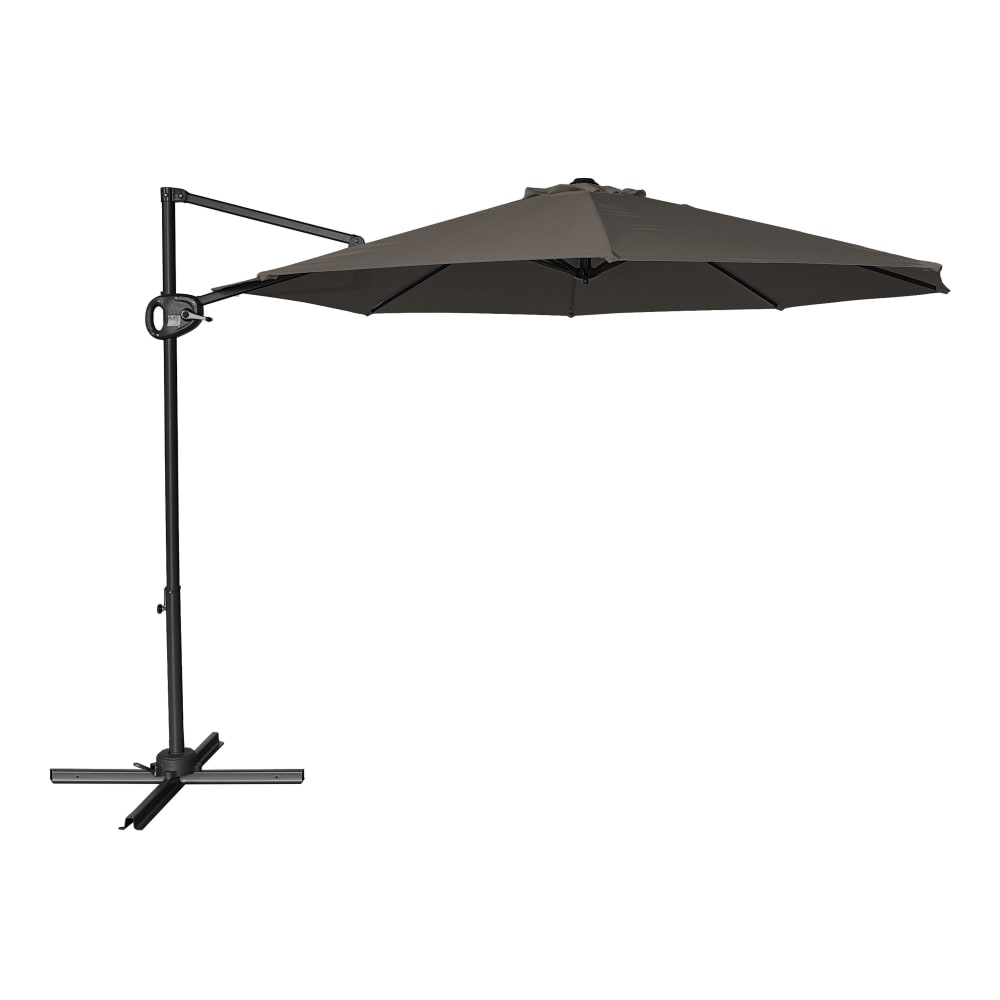 Parasol déporté rond, anthracite/taupe, indice UPF 30+, Ø 300 cm