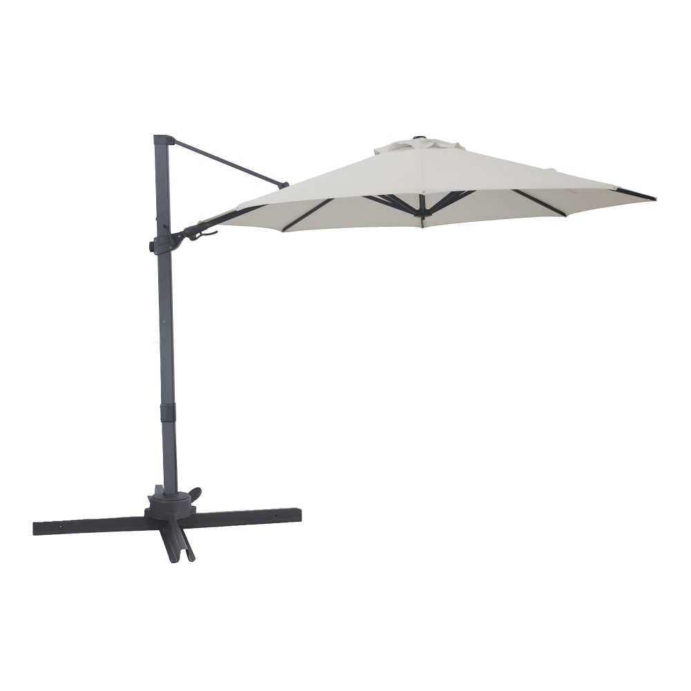 Parasol déporté rond, anthracite/beige, aluminium, Ø 300 cm