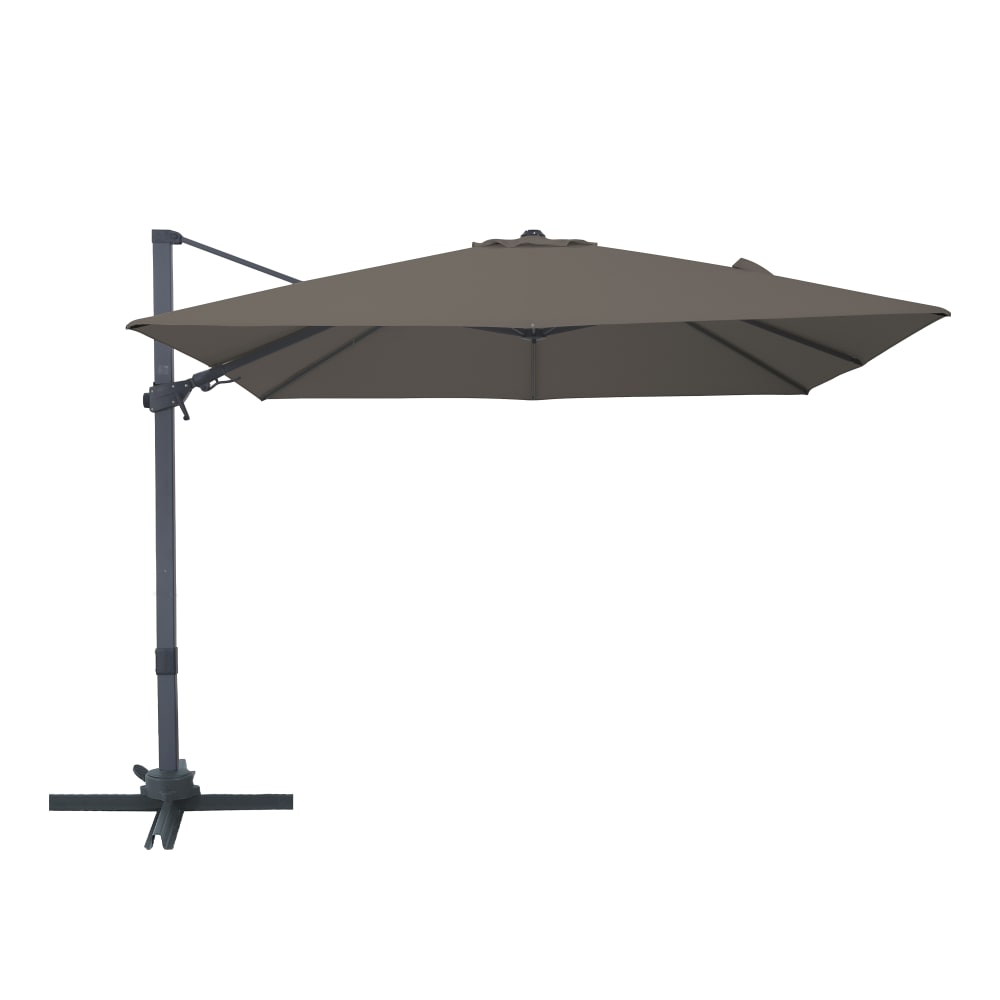 Parasol déporté, anthracite/taupe, aluminium, 300 x 300 cm